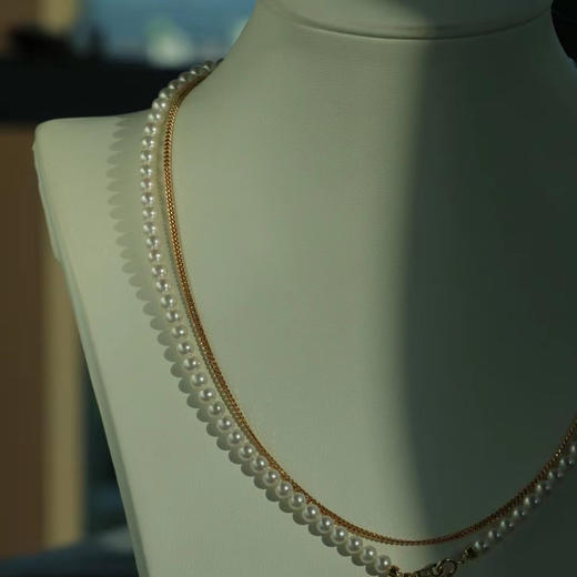 甄珠贝 素金 海外成品进口 喜平链 18k金 商品图3