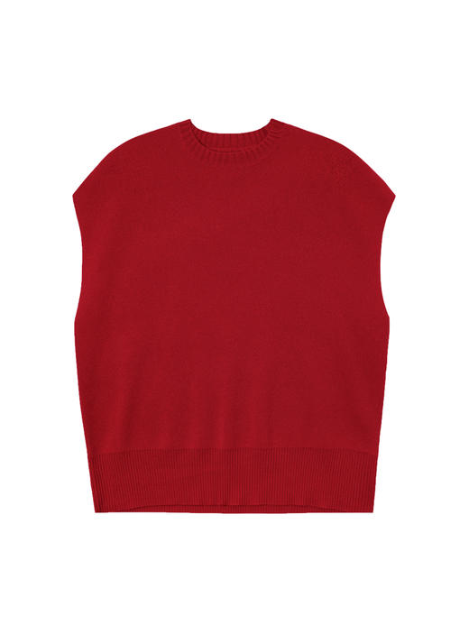 322工房叠搭造型羊毛羊绒廓形针织马甲2022新款纯色百搭背心A968 商品图4