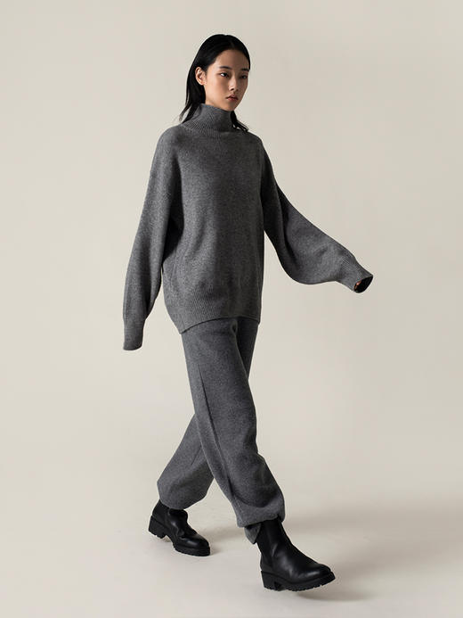 322工房经典再造羊绒羊毛针织衫女2022秋冬新款高领慵懒风套头衫 商品图1