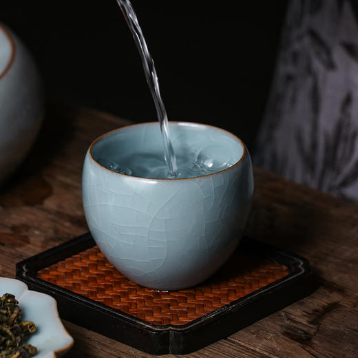 元本道汝窑功夫茶具瓷器陶瓷开片可养匏尊茶壶茶杯礼盒套装//海纳百川套组 商品图4