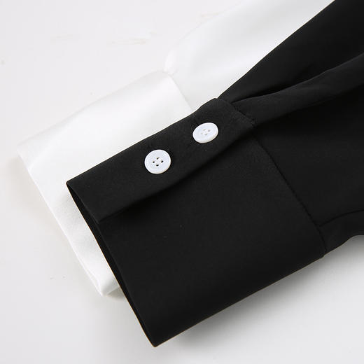 EITIE爱特爱春季新款黑白撞色衬衣7309005 商品图7