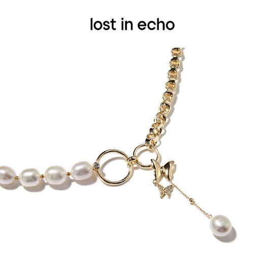 lost in echo 设计师品牌 爱无畏系列 comma蝴蝶珍珠拼接项链 商品图4
