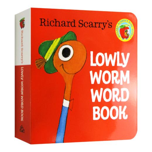 斯凯瑞幼儿词汇 手掌纸板书 英文原版 Richard Scarry's Lowly Worm Word Book 低幼认知启蒙绘本图画书 全英文版进口英语书籍 商品图0