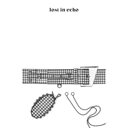 lost in echo Astr极限调节小腰包皮带千鸟格 商品图2