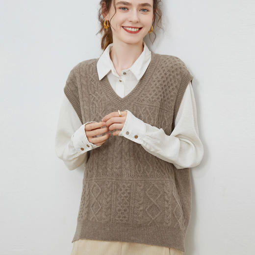 软糯亲肤羊毛衬衣开衫 阔腿裤文艺马甲羊绒帽 商品图11