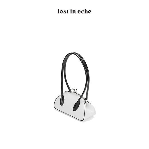 lost in echo 设计师品牌 保龄球口金手提包黑配白色 商品图1