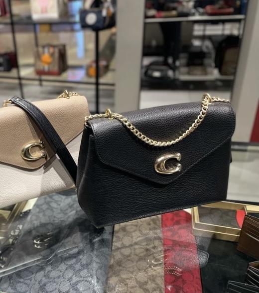 超经典Bug价！Coach Tammie C扣黑色牛皮单肩包链条包 商品图0