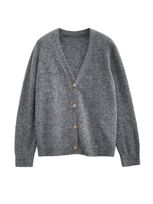 322工房天然触感羊驼毛简约针织开衫2022冬款加厚保暖外套女A989 商品图4