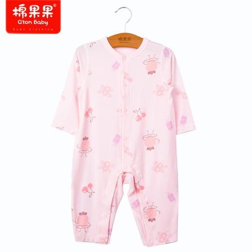 棉果果商场同款春季新品兰莫代尔柔软亲肤第二层宝宝66-90码肌肤女童爬服哈衣对开连体衣M121722423102 商品图0