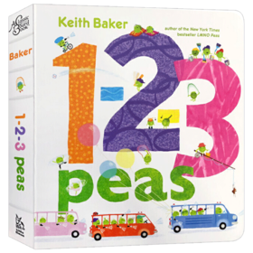 1 2 3 Peas 123小豆子 英文原版绘本 Keith Baker 数豆豆 儿童启蒙早教益智学数字纸板书 全英文版进口原版英语书籍