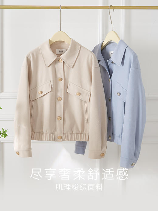 【89元福袋，不支持退换】熙世界工装风翻领短外套女2025春款显高显瘦小个子休闲夹克上衣 商品图3