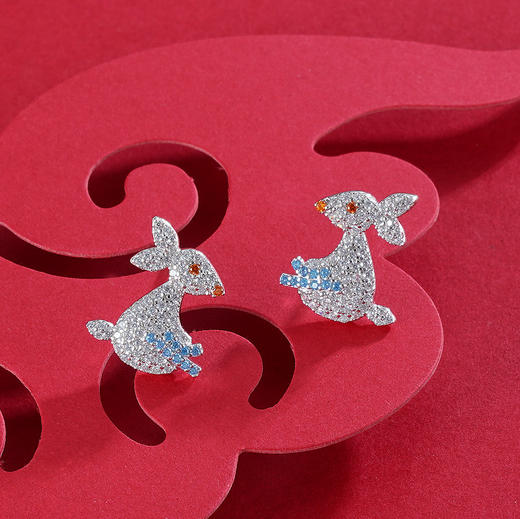 子佩集S925银【炫彩兔】耳钉【Z14300】2301 商品图5