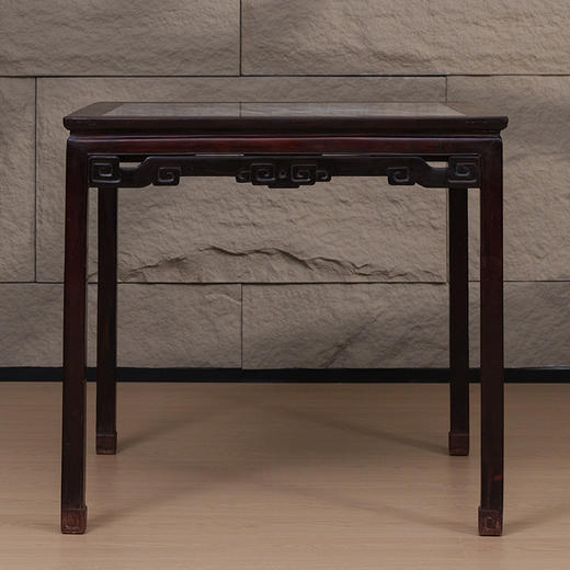 清 红木镶云石回纹八仙桌 商品图0