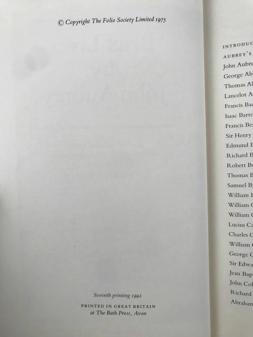 约翰·奥布雷《英国名人小传》节选（1992） 数十幅插图 精装16开带书匣 商品图3