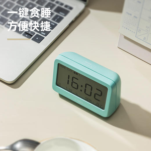 得力LE100-GN电子闹钟(1台/盒 赠送7号电池*2) 商品图2