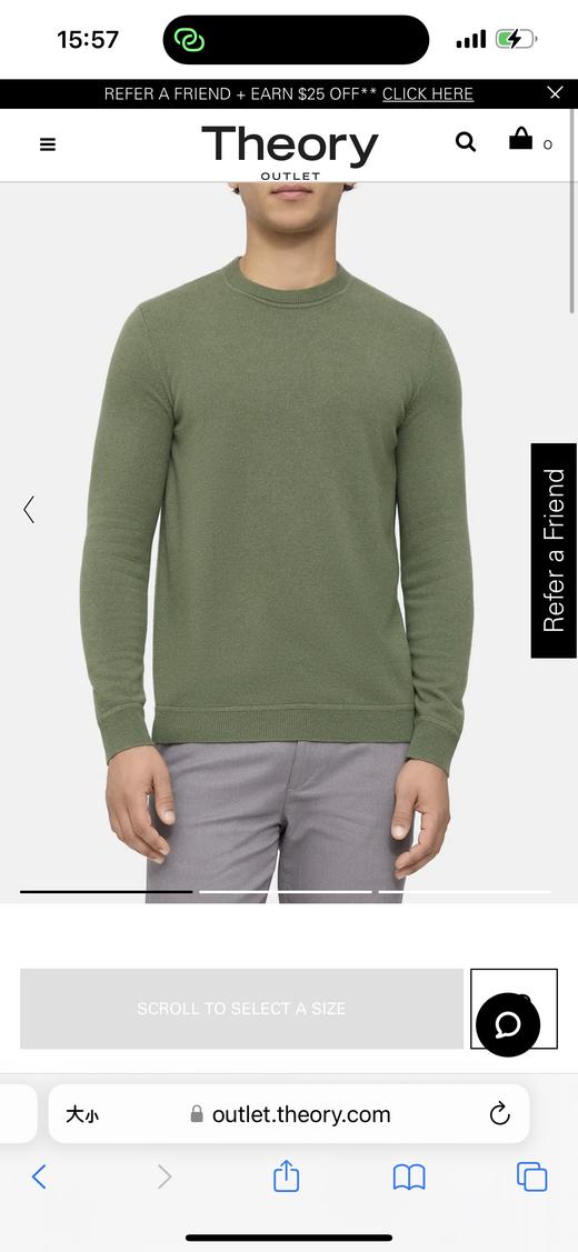 Theory 100%纯山羊绒男款针织毛衣正价3500元 商品图0