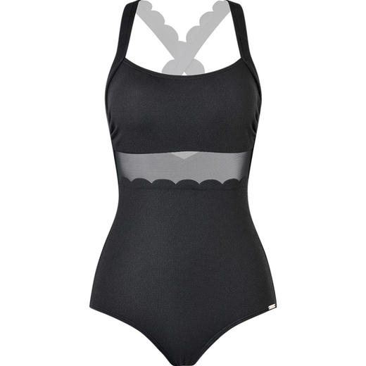 SISIA连体泳衣女网红风黑色镂空性感新款泡温泉游泳装女显瘦遮肚 商品图4