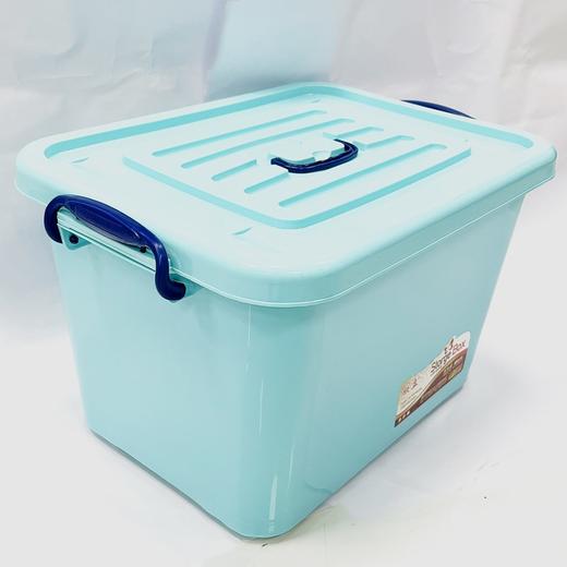 塑料储物箱有盖耐用蓝色加厚容量资料收纳存储衣物收纳整理带轮玩具杂物存放材料分类管理1个 商品图4