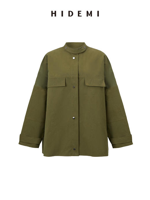 HIDEMI 极简户外休闲感撞钉设计感口袋工装廓形oversize衬衫 商品图12