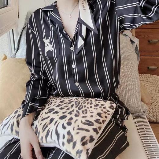 MOMMY KIKO 野兽派同款同厂睡衣小奶狗黑条纹印花/小狮子/日进斗金小奶狗/宽条纹系列 商品图0