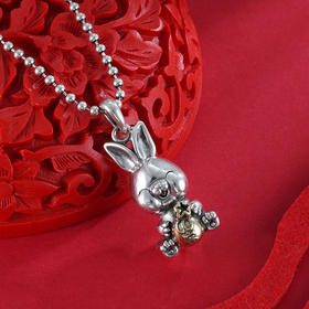子佩集S925银【抱宝兔】套链项链【YFTL001】仿古2301