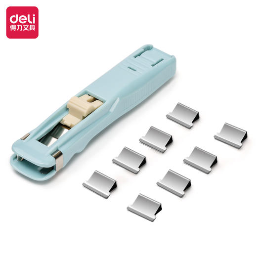 得力8591F因为遇见你推夹器(蓝)(1推夹器+8补充夹) 商品图0