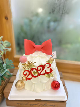 新年翻糖蝴蝶结塔奶油蛋糕 下单前请仔细阅读商品详情