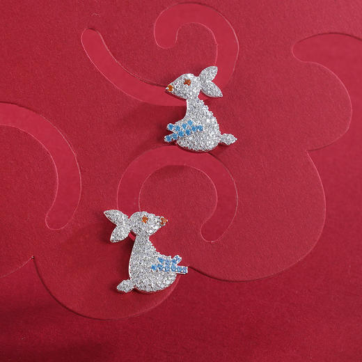 子佩集S925银【炫彩兔】耳钉【Z14300】2301 商品图1