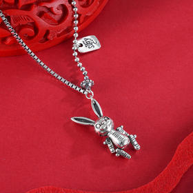 子佩集S925银【机械兔】套链项链【YGTLDIY-1】仿古2301