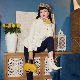 2F【電影時裝】珍珠白减龄款复古鹅绒精致名媛系列