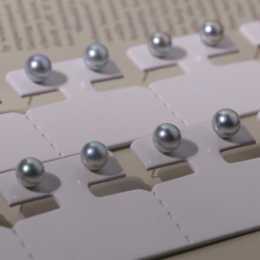 甄珠贝 真多麻色 akoya耳钉 7-8mm 纯银配件 商品图4