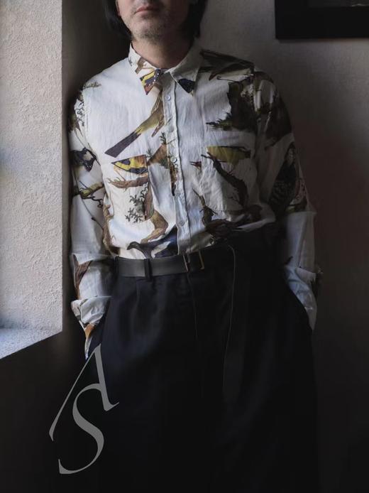 Paul Harnden 男士飞鸟印花尖领衬衫 商品图1