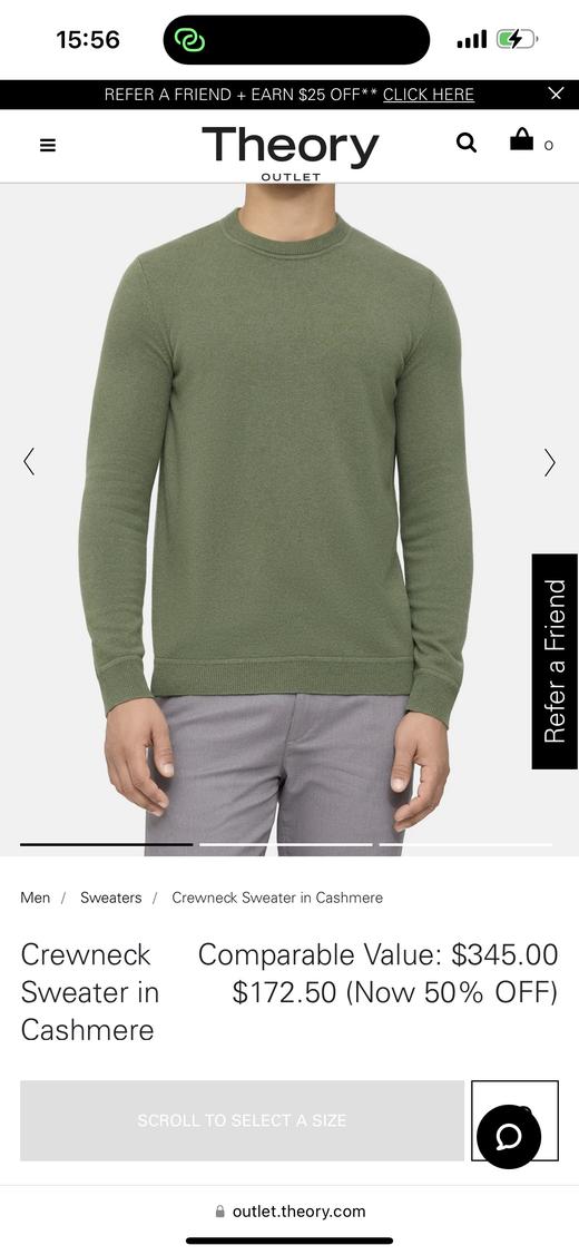 Theory 100%纯山羊绒男款针织毛衣正价3500元 商品图4