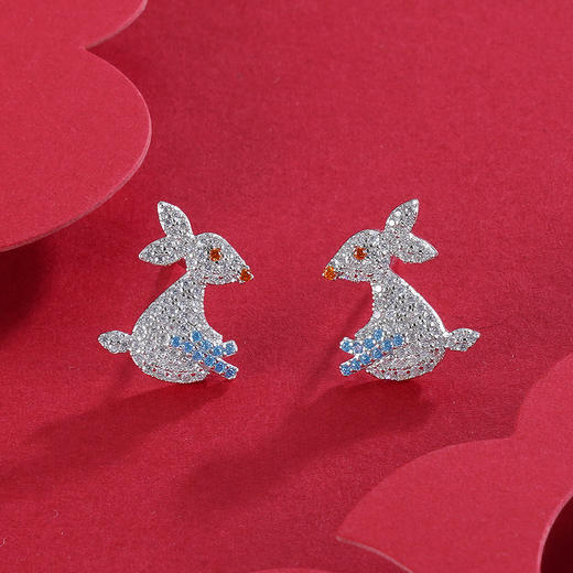 子佩集S925银【炫彩兔】耳钉【Z14300】2301 商品图6