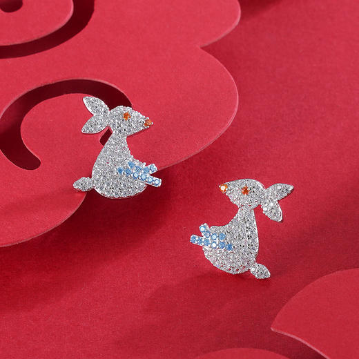 子佩集S925银【炫彩兔】耳钉【Z14300】2301 商品图2