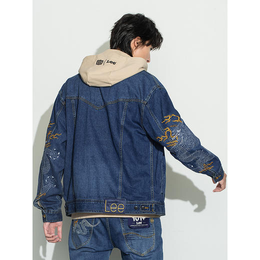 Lee宫廷文化“龙随型动”潮服22秋冬新品舒适蓝男外套LMT003647 商品图1
