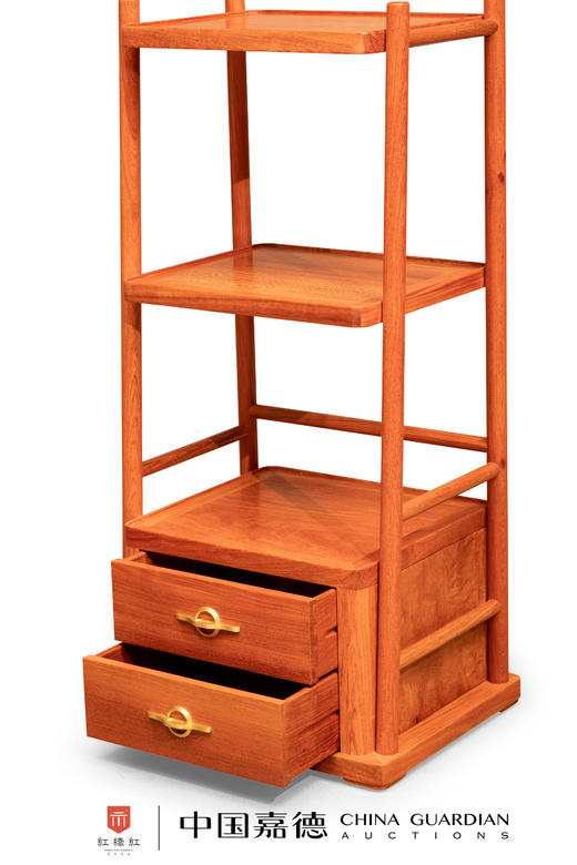 红桥红  家具严选  缅甸花梨（大果紫檀）【133新中式 小层架】 商品图3