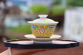 莲生百福仿古盖碗