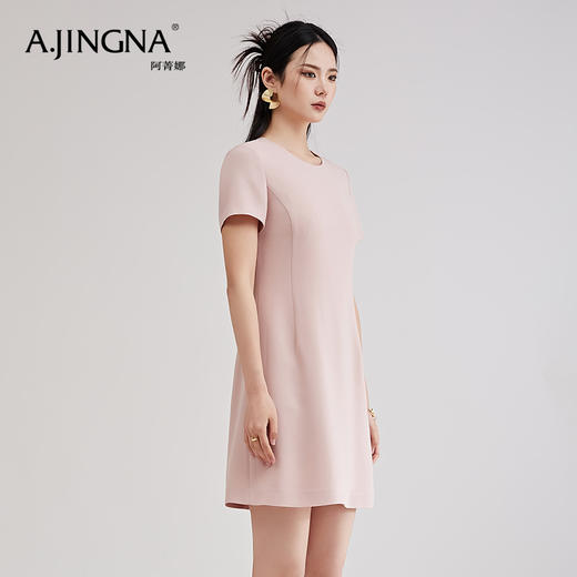【商场同款】阿菁娜气质经典圆领短袖连衣裙A30C112085 商品图3