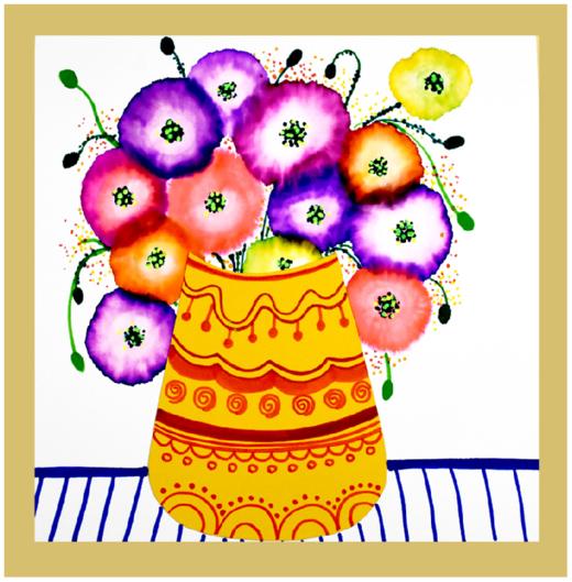 《趣画虞美人》花朵低幼水彩笔晕染花朵【自动发货：下单后，点击手机短信中收到的链接，即可获取文件下载的链接；如有任何问题，可添加客服微信hm33268获得帮助】 商品图0