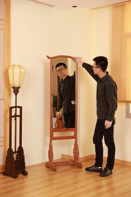 红桥红  家具严选  缅甸花梨（大果紫檀）  【177如意试衣镜】 商品图4