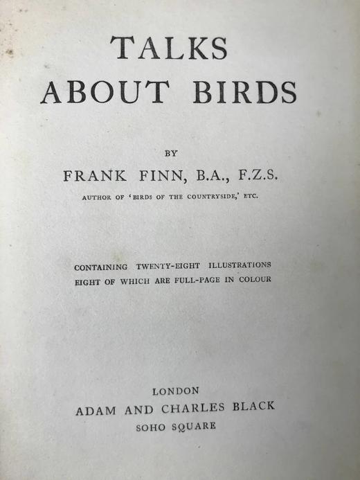 1911年 闲谈鸟类 8幅彩色20幅黑白插图 漆布精装32开 商品图3