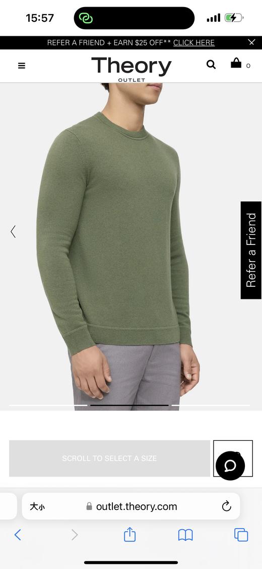 Theory 100%纯山羊绒男款针织毛衣正价3500元 商品图3