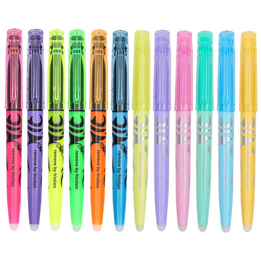 日本百乐（PILOT）摩磨擦可擦荧光笔彩色frixion记号笔画重点标记笔 斜头 淡绿  3色装 2个规格可选 商品图3