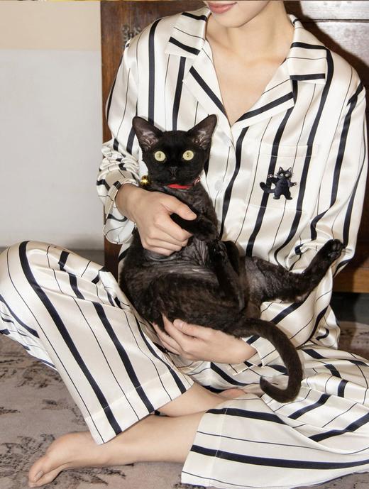 MOMMY KIKO 野兽派同款同厂睡衣小奶狗黑条纹印花/小狮子/日进斗金小奶狗/宽条纹系列 商品图4