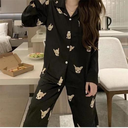 MOMMY KIKO 野兽派同款同厂睡衣小奶狗黑条纹印花/小狮子/日进斗金小奶狗/宽条纹系列 商品图2