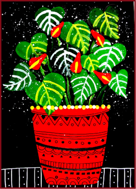 《趣画美丽的红掌》【自动发货：下单后，点击手机短信中收到的链接，即可获取文件下载的链接；如有任何问题，可添加客服微信hm33268获得帮助】