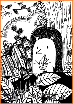 《可爱的小刺猬》线描【自动发货：下单后，点击手机短信中收到的链接，即可获取文件下载的链接；如有任何问题，可添加客服微信hm33268获得帮助】