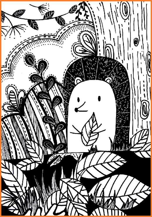 《可爱的小刺猬》线描【自动发货：下单后，点击手机短信中收到的链接，即可获取文件下载的链接；如有任何问题，可添加客服微信hm33268获得帮助】 商品图0