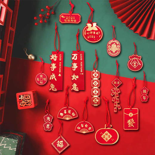 【仪式感满满❗️新年国潮喜庆小挂件】马年装饰品，元旦盆景发财树上，新春节客厅布置小灯笼，福字春联红包小对联，过年也仪式感满满 商品图3